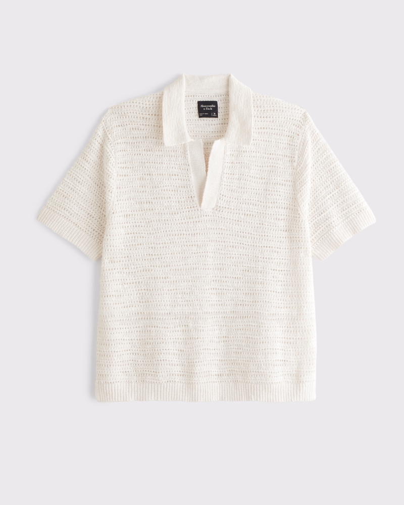 Men's Boxy Johnny Collar Sweater Polo | Men's Clearance