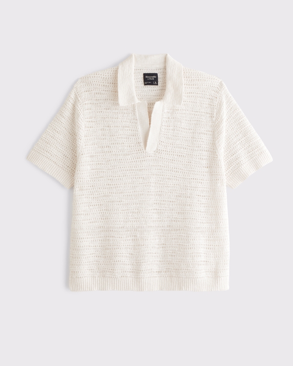 Boxy Johnny Collar Sweater Polo