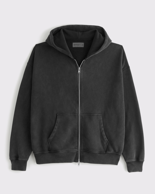 Essential Full-Zip Hoodie, Black view 1