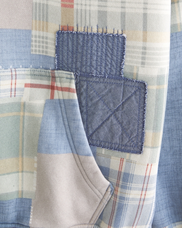Essential Popover Patchwork Embroidered Hoodie