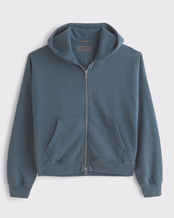 Essential Cropped Full-Zip Hoodie