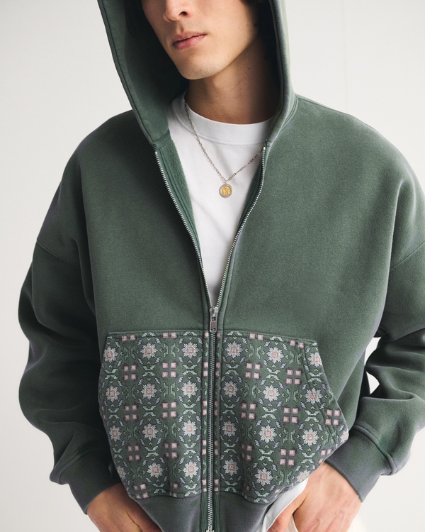 Essential Cropped Full-Zip Hoodie