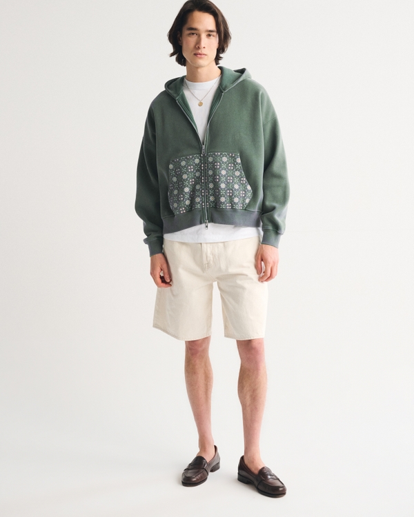 Essential Cropped Full-Zip Hoodie