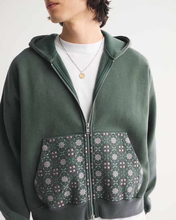 Essential Cropped Full-Zip Hoodie