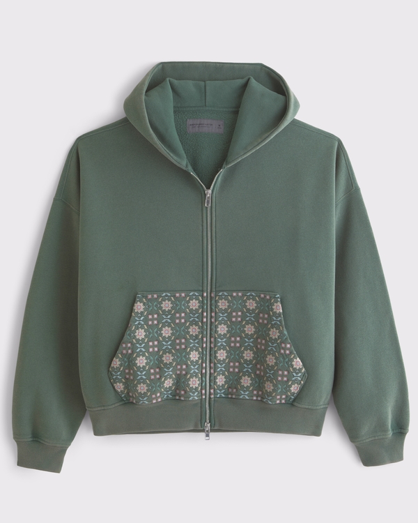 Essential Cropped Full-Zip Hoodie