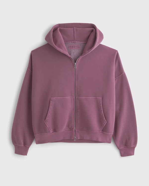 Essential Cropped Full-Zip Hoodie