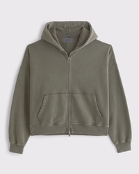 Essential Cropped Full-Zip Hoodie