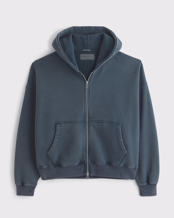 Essential Cropped Full-Zip Hoodie