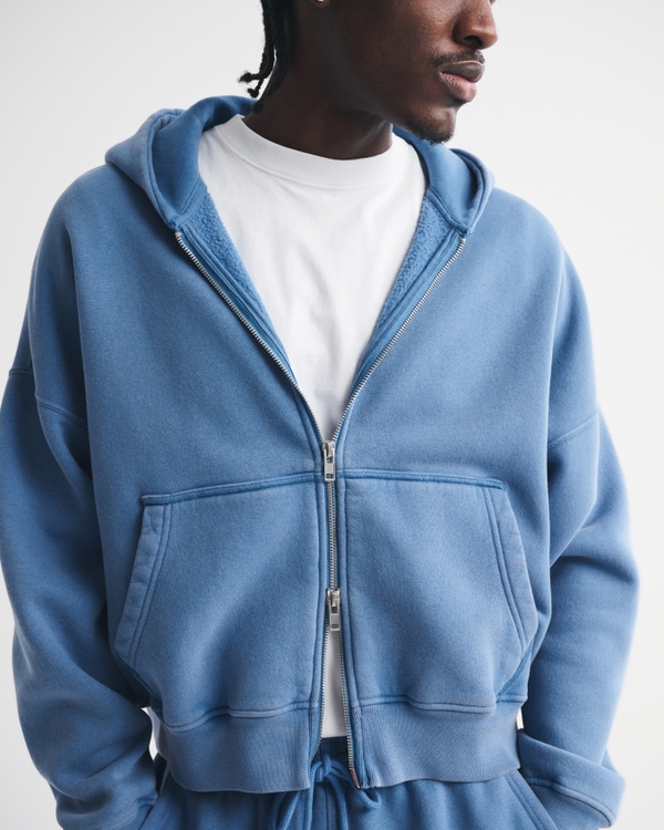 Essential Cropped Full-Zip Hoodie