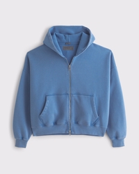 Essential Cropped Full-Zip Hoodie