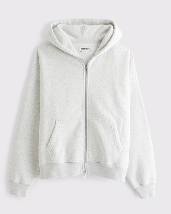 Essential Full-Zip Hoodie, Heather Gray view 1