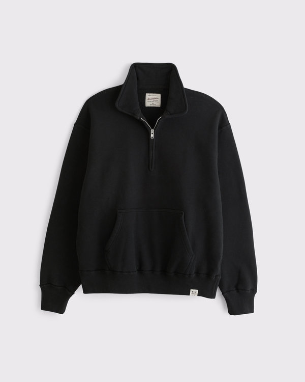 Heritage Heavyweight Half-Zip Fleece, Black view 1