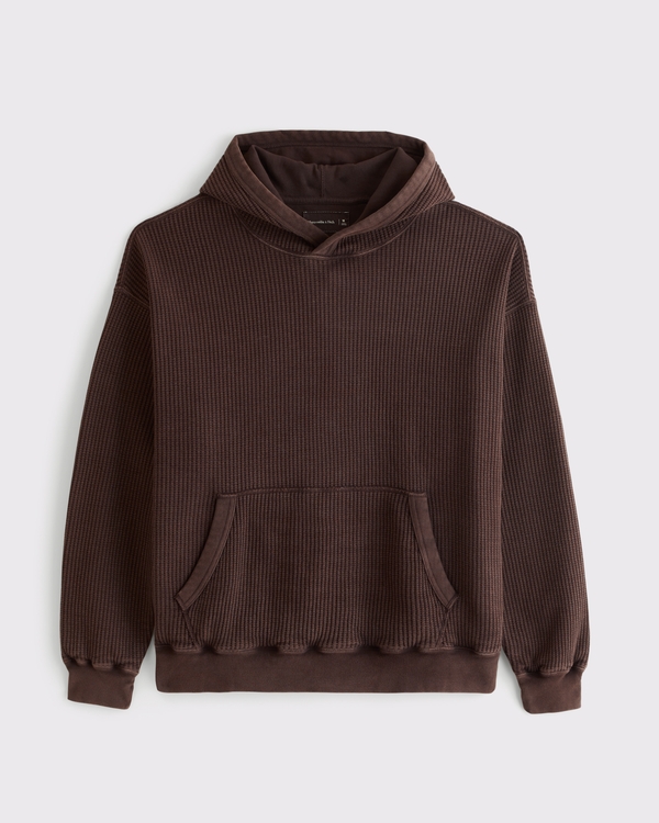 Fleece Waffle Popover, Rich Brown view 1