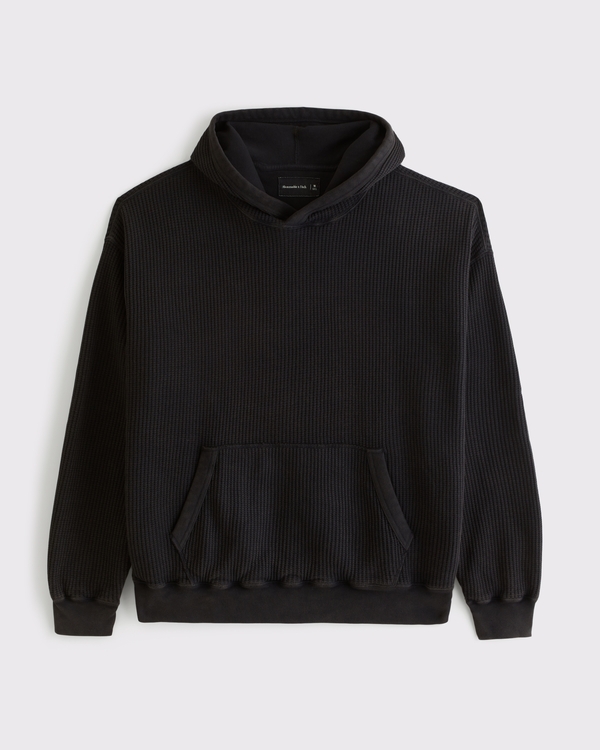 Fleece Waffle Popover, Black view 1