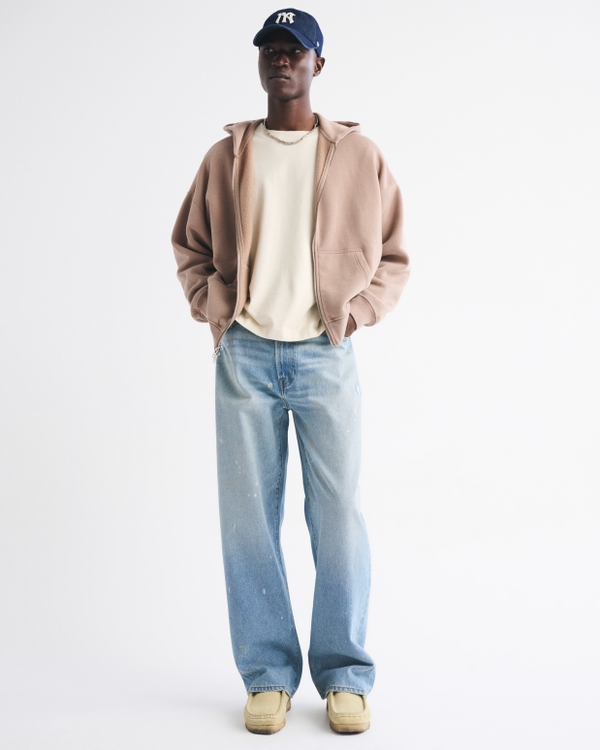 Essential Full-Zip Hoodie, Brown view 2