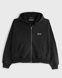 Sweat à capuche à fermeture zippée avec logo
