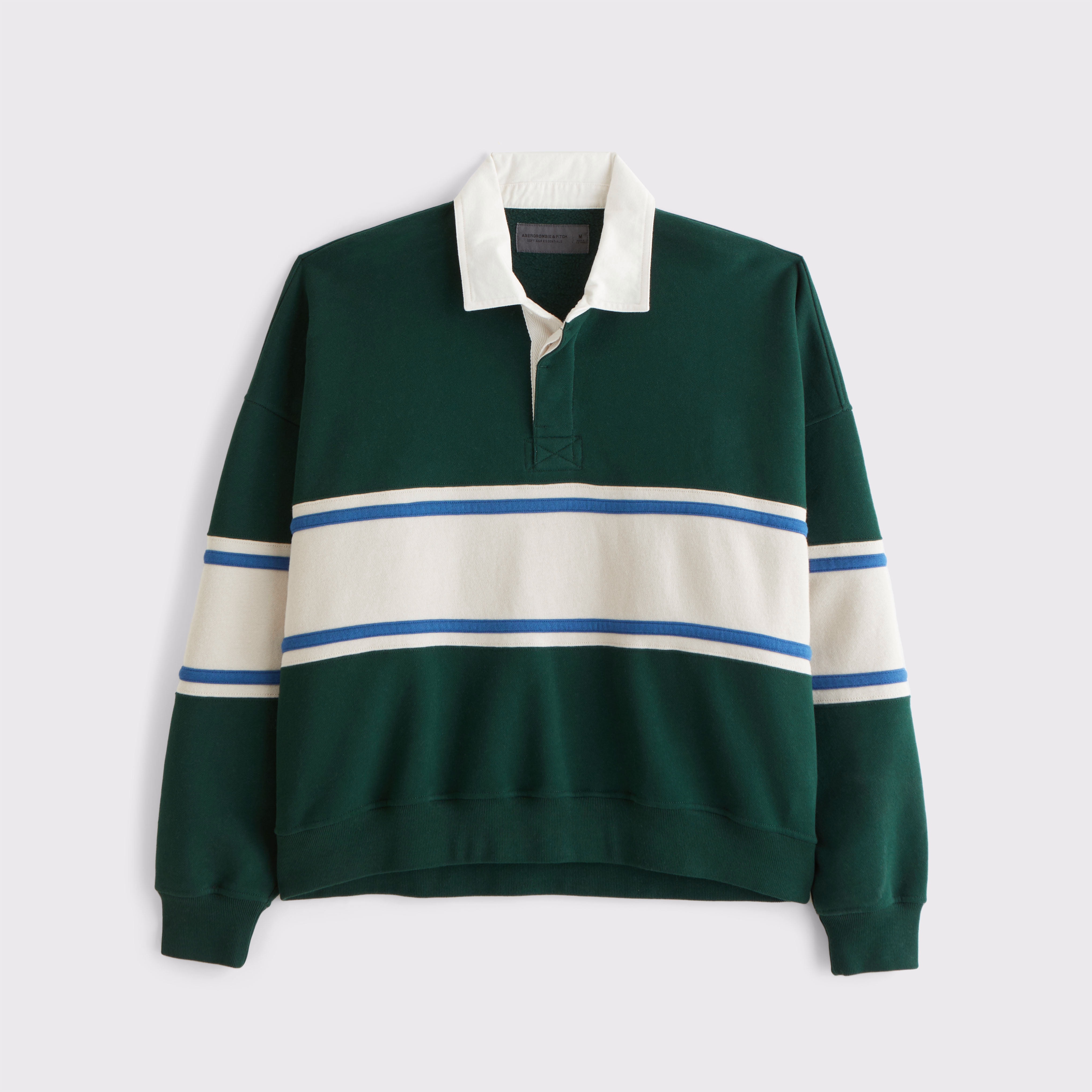 ★ ★ Men's Relaxed Fit Half Button Rugby Sweatsh RUGBY STITCH RELAXED CREW SWEATSHIRT - FADED WATER – Aviator