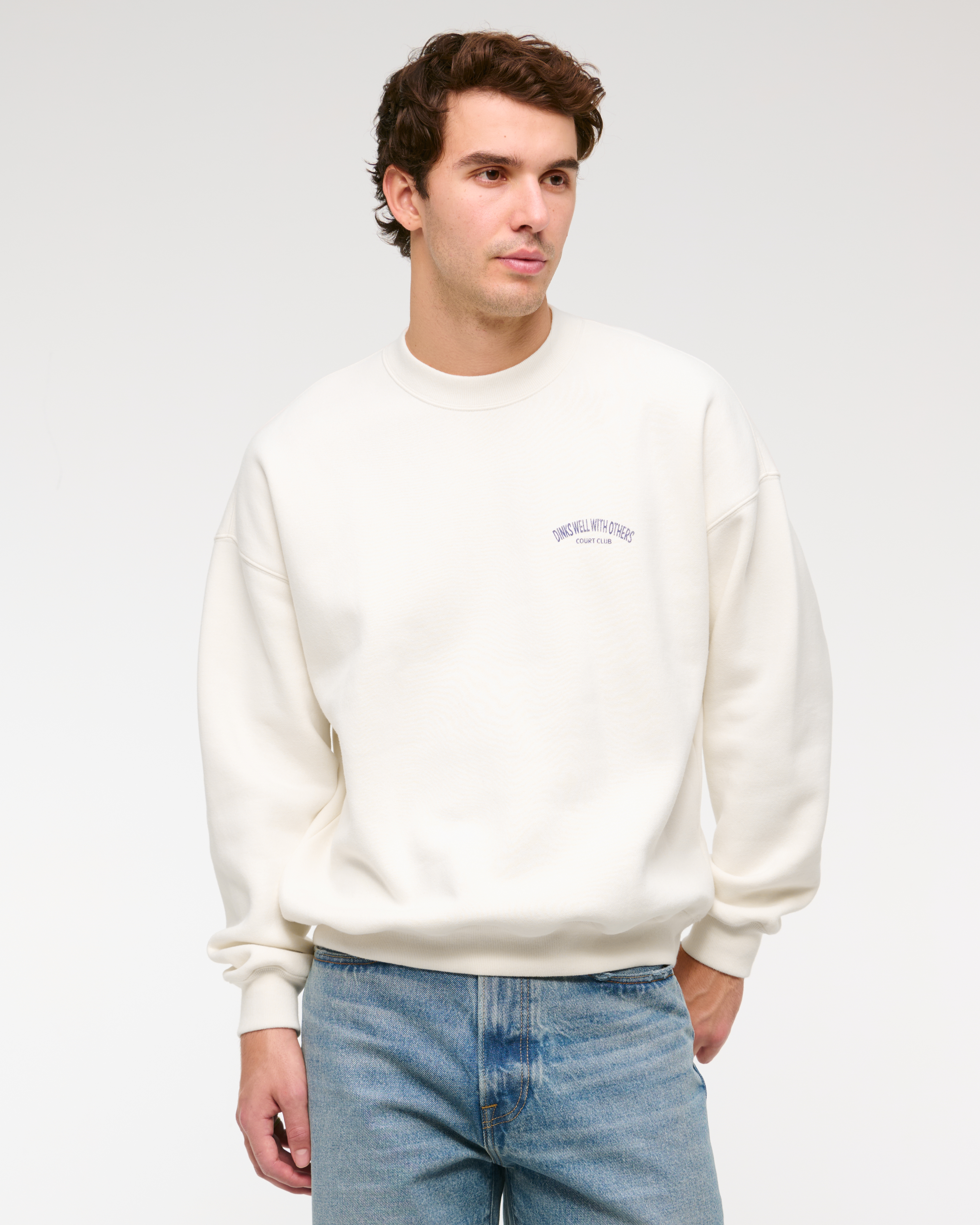 Men's Sporty Graphic Crew Sweatshirt | Men's Clearance