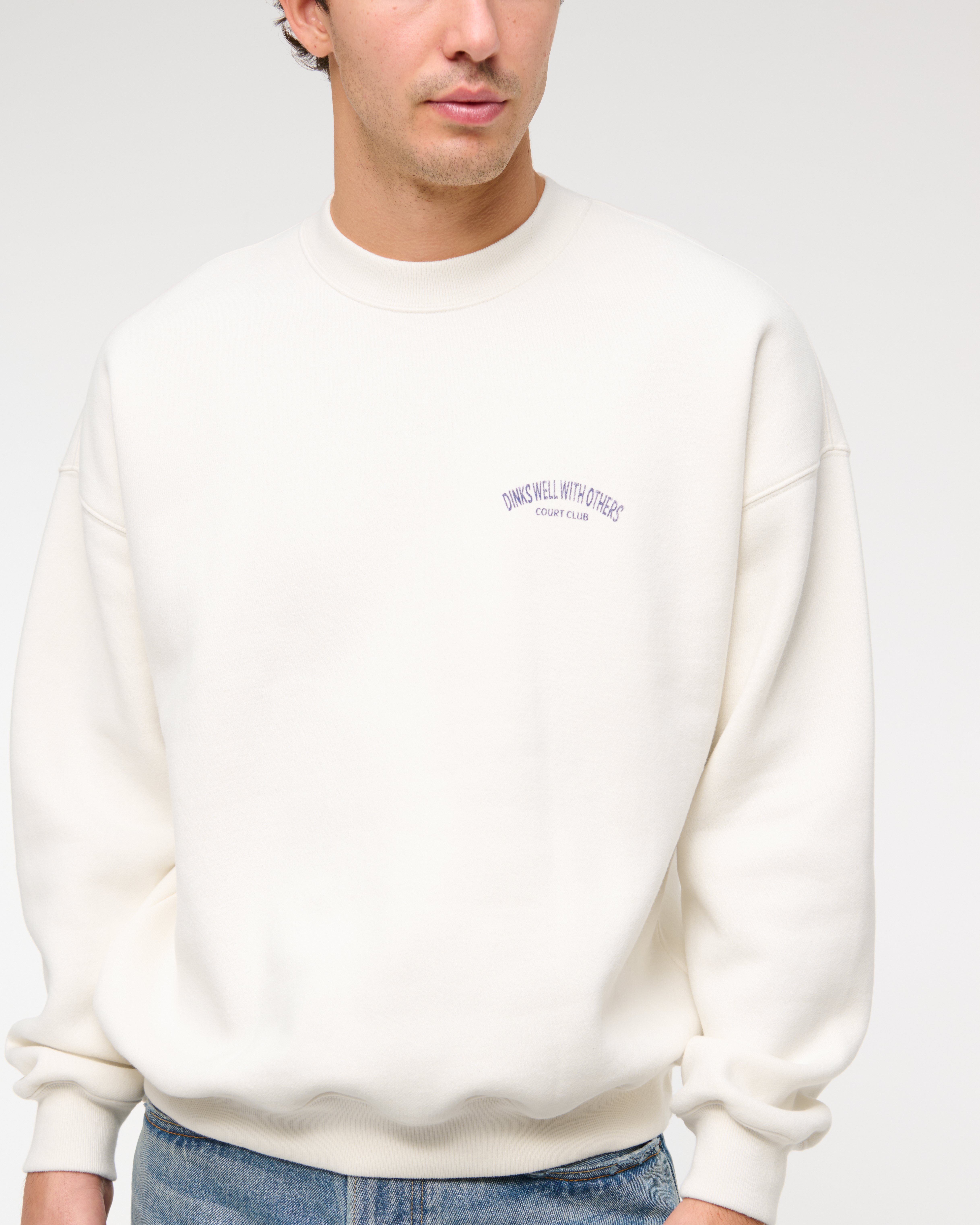 Men's Sporty Graphic Crew Sweatshirt | Men's Clearance