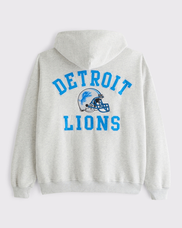 Detroit Lions Graphic Popover Hoodie, Light Heather Gray - Lions view 1