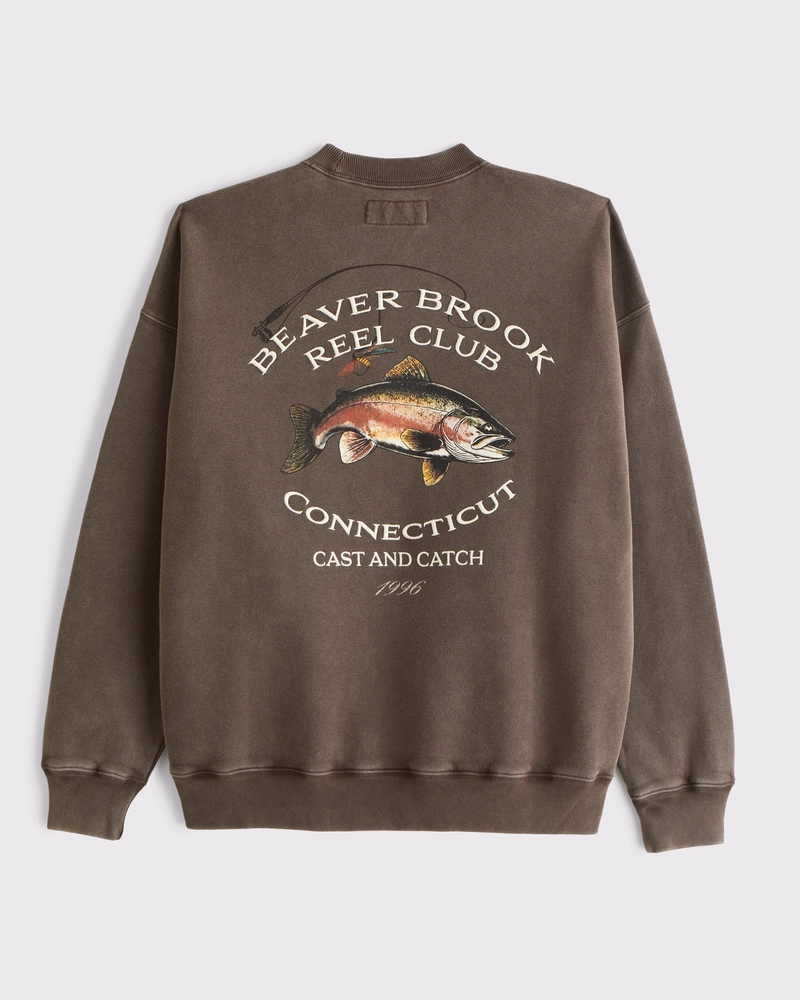 Fishing Graphic Crew Sweatshirt