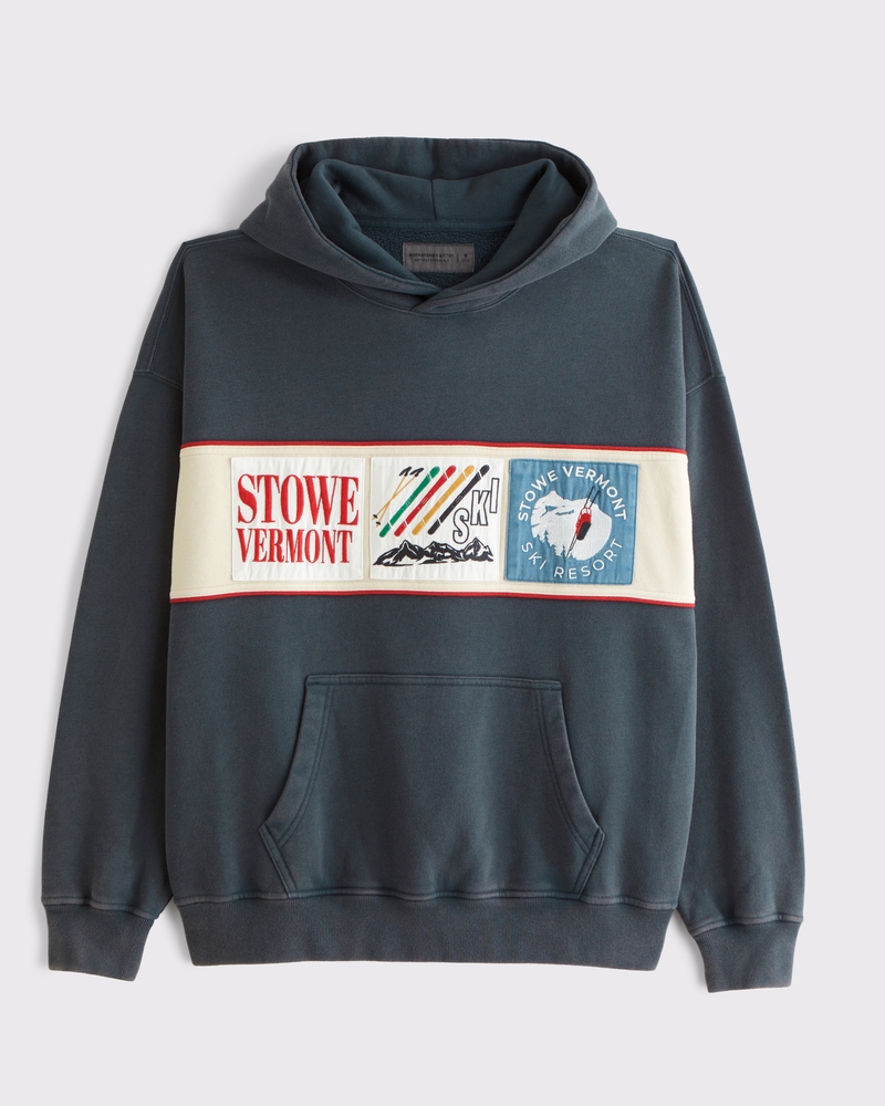 Men's Ski Patches Graphic Popover Hoodie | Men's Tops