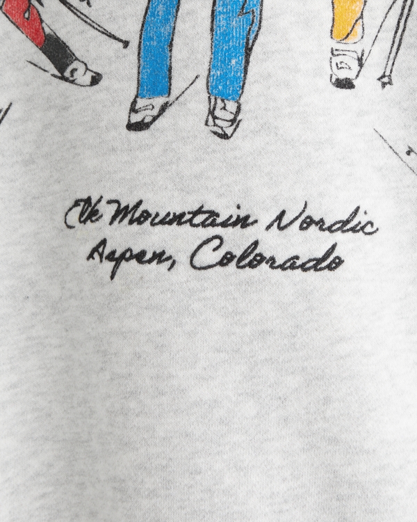 Ski Graphic Crew Sweatshirt, Light Heather Gray view 2