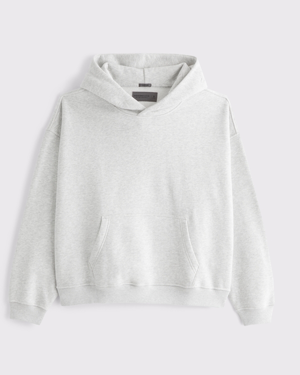 Essential Cropped Popover Hoodie, Light Heather Gray view 1
