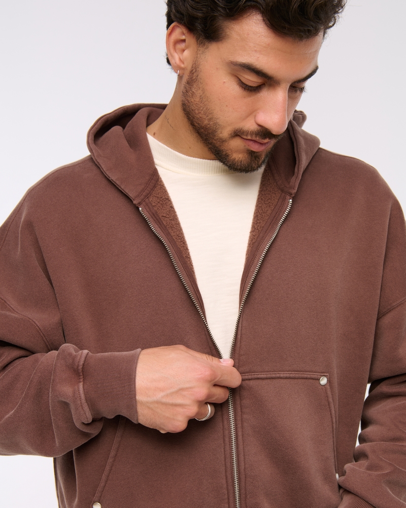 Cropped Essential Full-Zip Hoodie