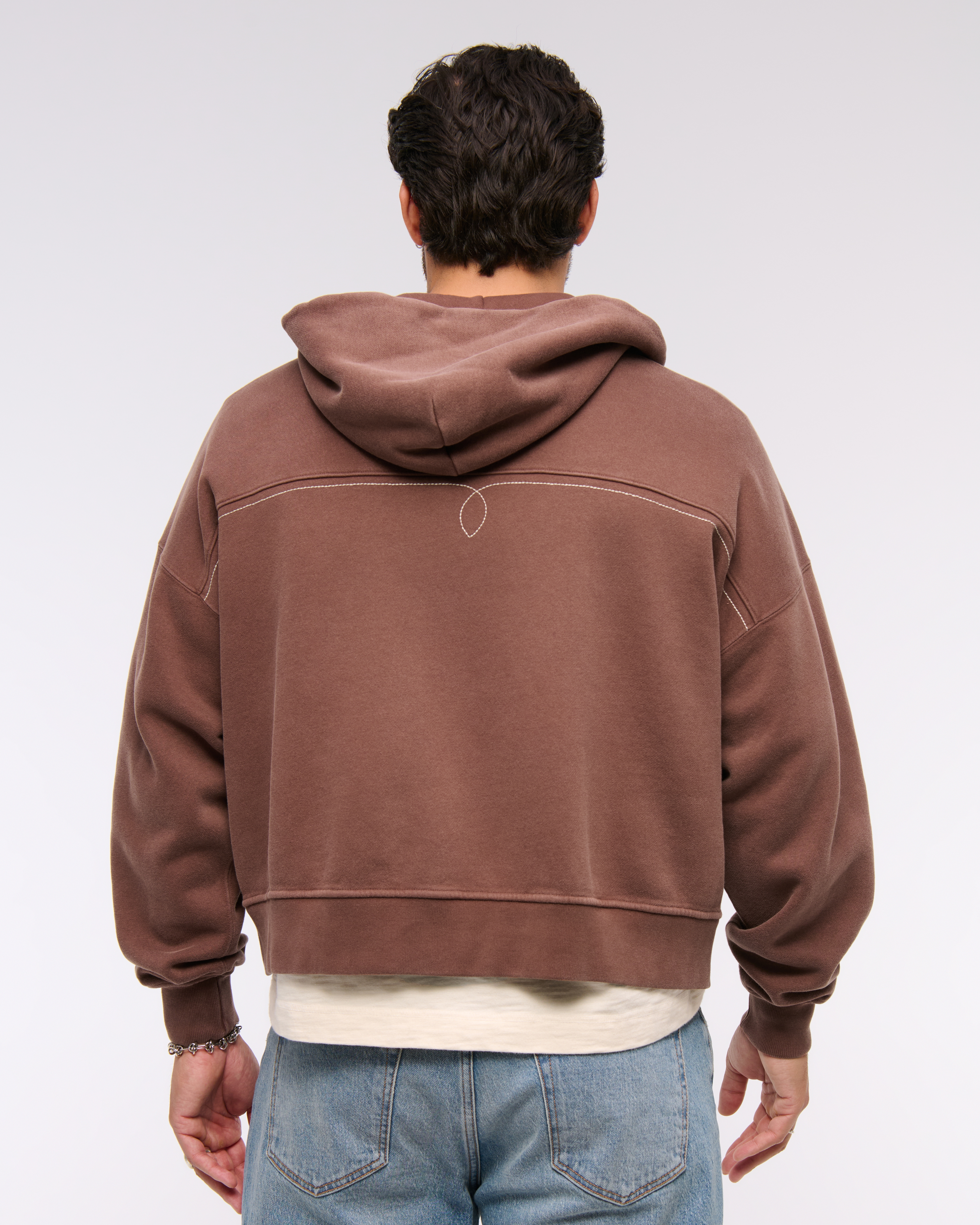 Men's Cropped Essential Full-Zip Hoodie | Men's A\u0026F Essentials | Abercrombie .com