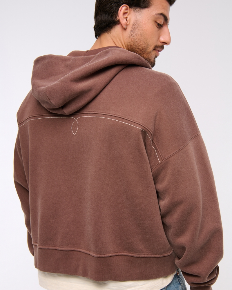 Cropped Essential Full-Zip Hoodie