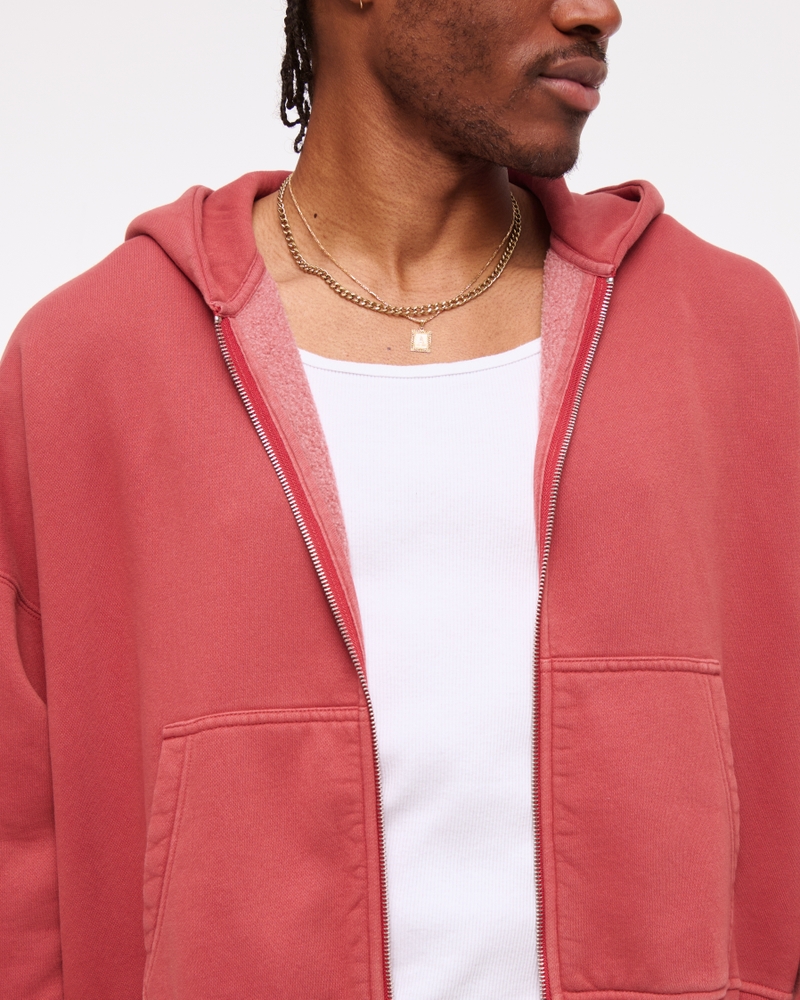 Cropped Essential Full-Zip Hoodie
