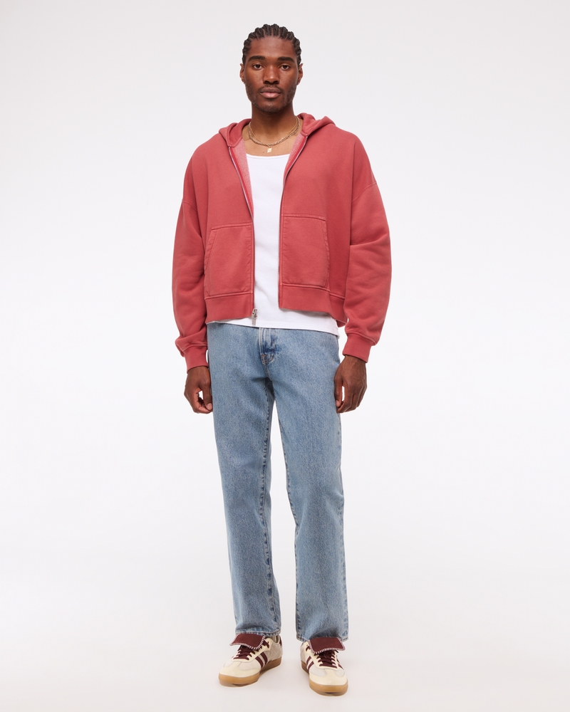 Cropped Essential Full-Zip Hoodie