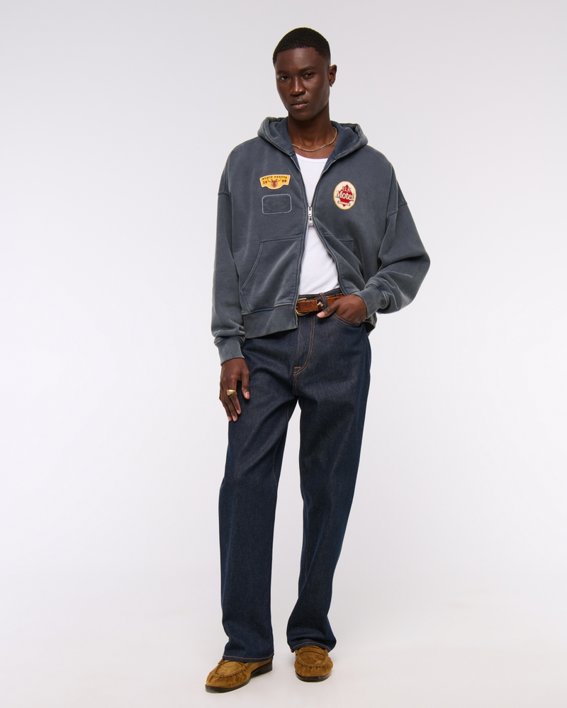 Cropped Essential Full-Zip Hoodie