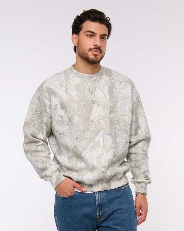 Essential Crew Sweatshirt, Taupe Camo view 2