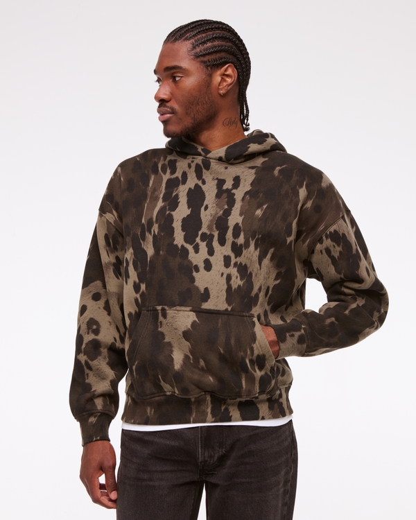 Essential Popover Hoodie, Brown Pattern view 1