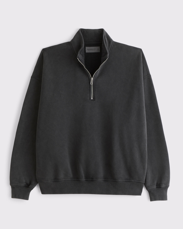 Essential Half-Zip Sweatshirt, Black Wash view 1