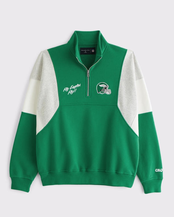 Philadelphia Eagles Half-Zip Sweatshirt, Green - Eagles view 1