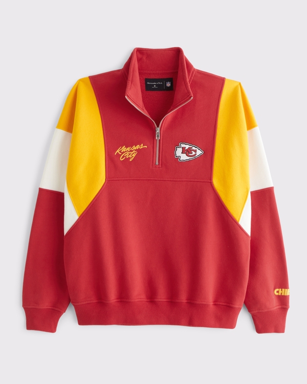 Kansas City Chiefs Half-Zip Sweatshirt, Red - Chiefs view 1