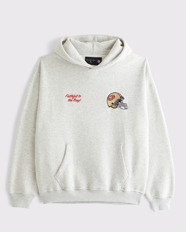 San Francisco 49ers Graphic Popover Hoodie, Light Heather Gray - 49ers view 2