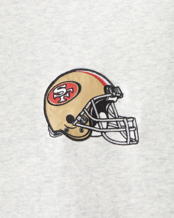 San Francisco 49ers Graphic Popover Hoodie, Light Heather Gray - 49ers view 1