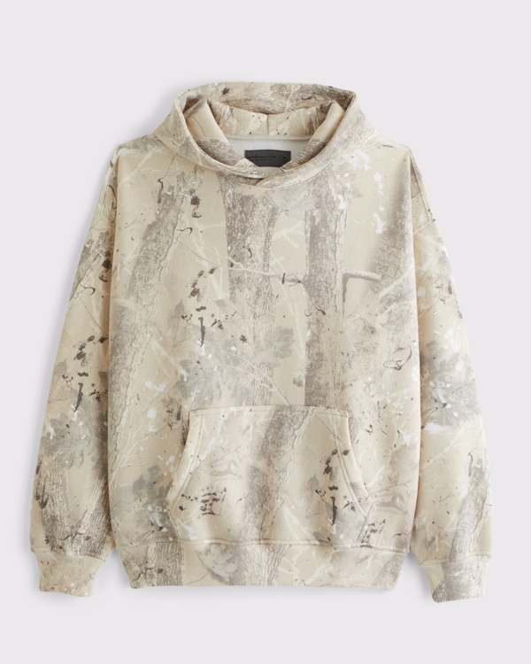 Essential Popover Hoodie, Cream Camo Paint Splatter view 1