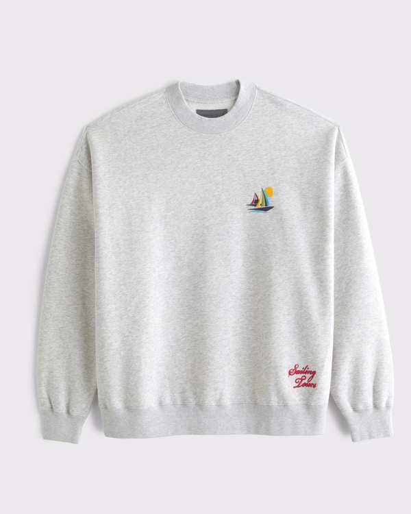 Connecticut Graphic Crew Sweatshirt, Light Gray view 1