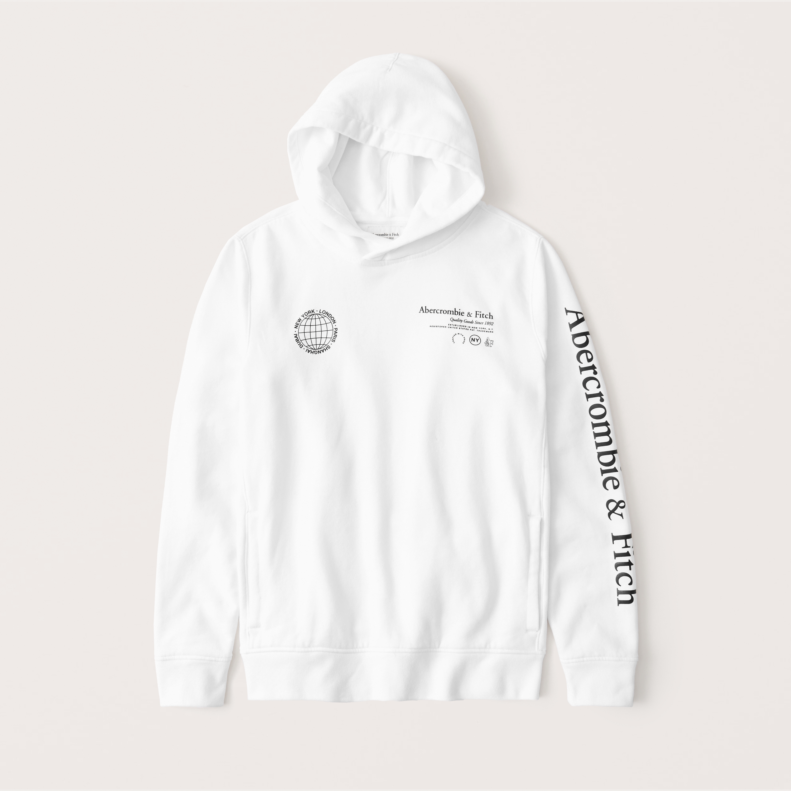 abercrombie white hoodie