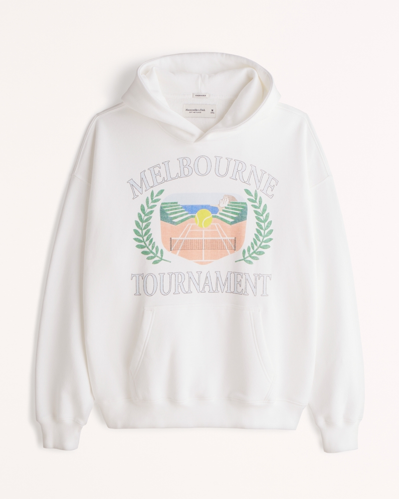 Men's Retro Tennis Graphic Popover Hoodie | Men's Sale | Abercrombie.com