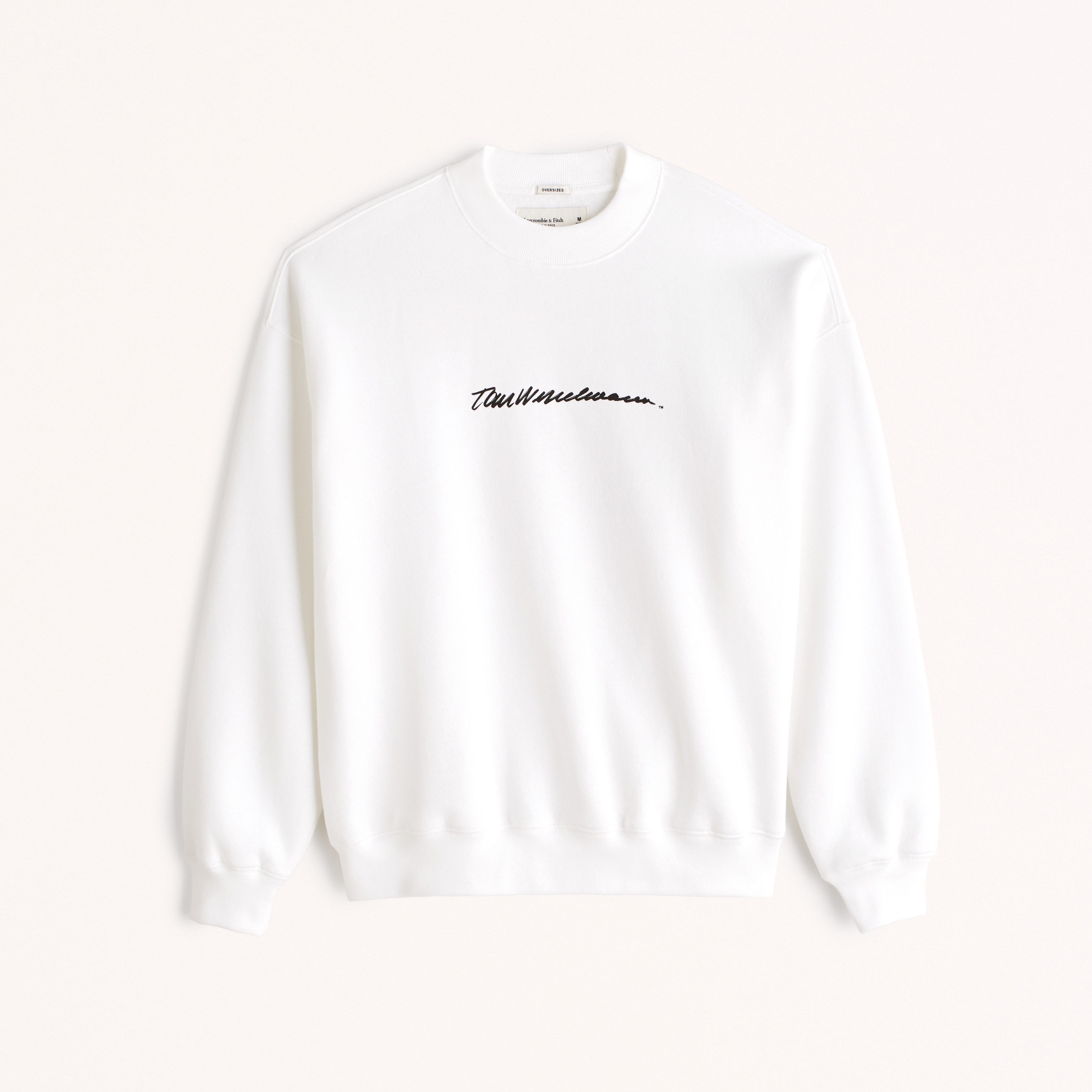 White graphic crewneck online sweatshirt