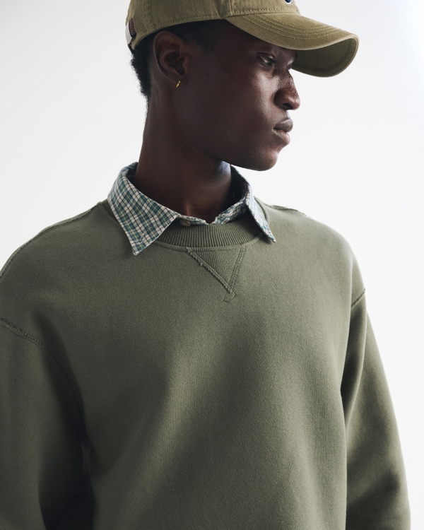 Heritage Heavyweight Crew Sweatshirt, Olive Gray view 1
