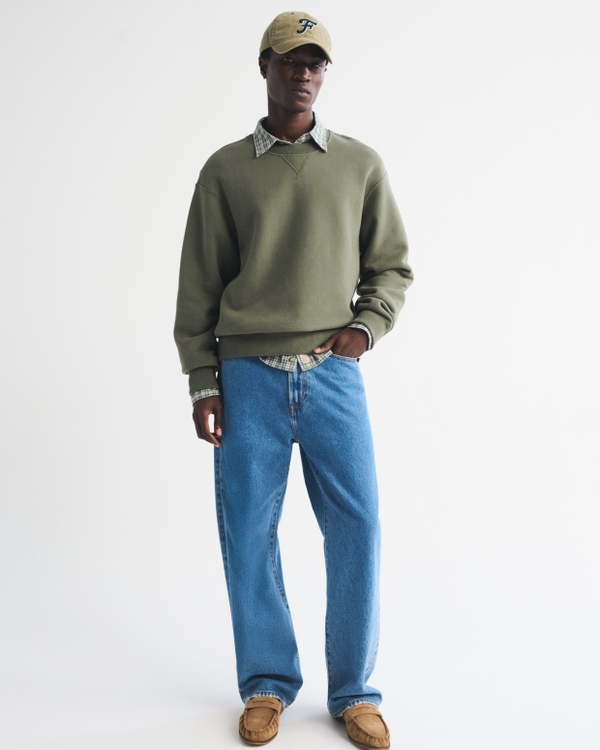 Heritage Heavyweight Crew Sweatshirt, Olive Gray view 2