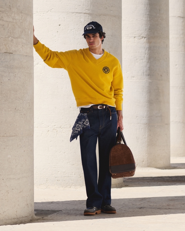 Heritage Heavyweight V-Neck Sweatshirt, Yellow view 2