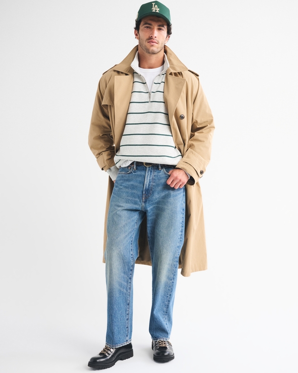 Essential Half-Zip Sweatshirt, Gray Stripe view 2